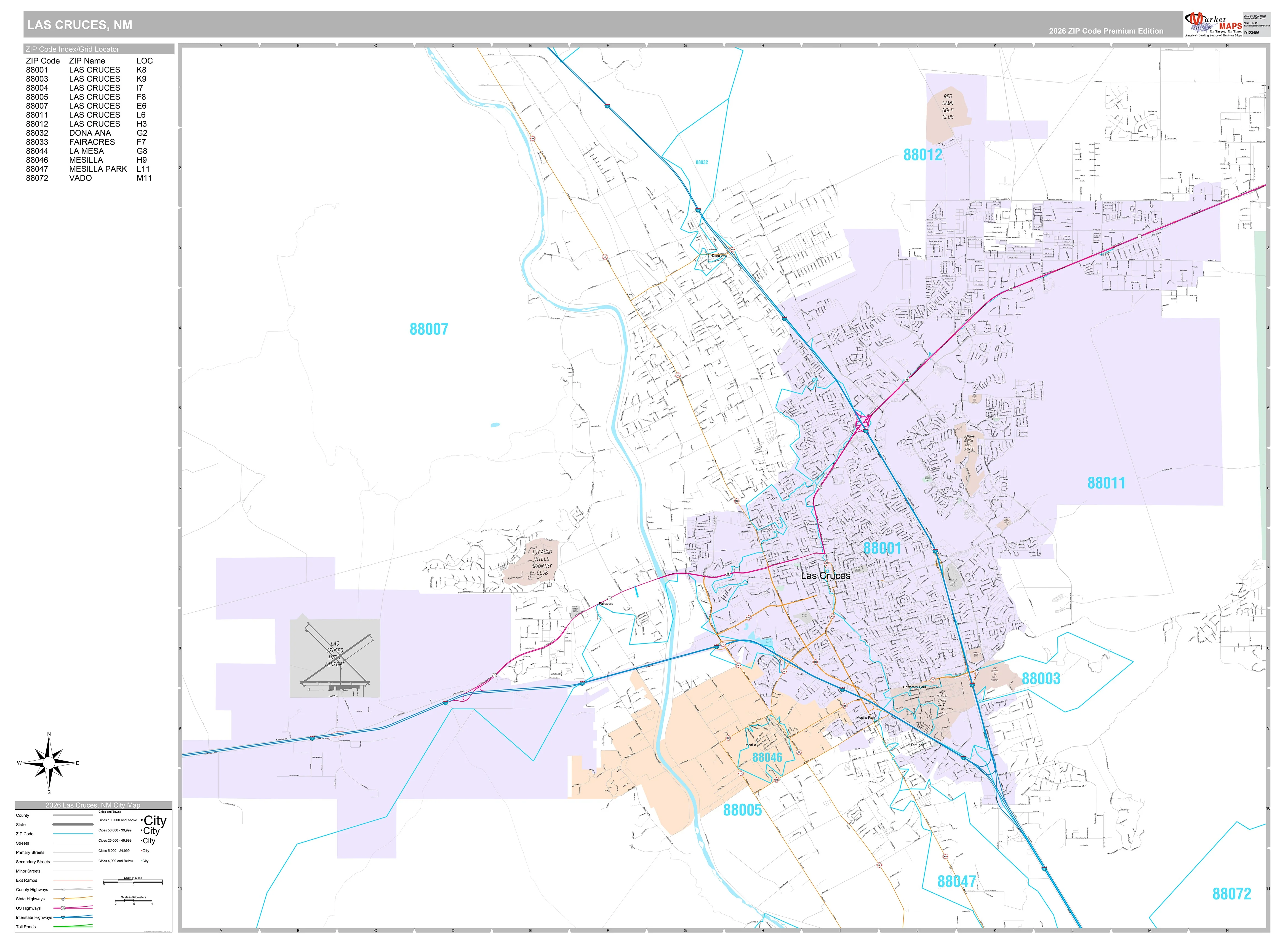 New Mexico City Wall Maps